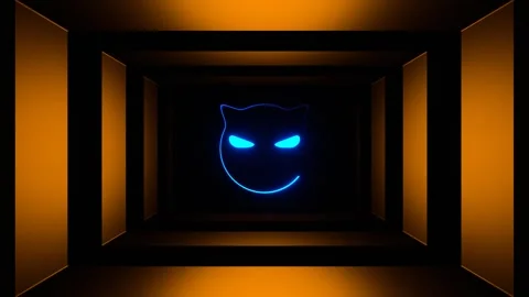 Blue and Orange Strobe Cat Face Background VJ Loop in 4K Stock Footage 314177405