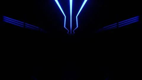 Blue and Orange Strobe Neon Sci-Fi Corridor Background VJ Loop l 4K Stock Footage 299568346
