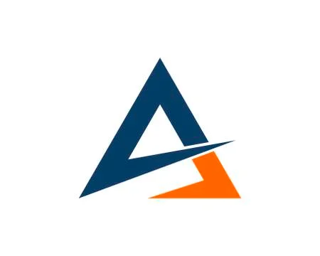 Blue and orange triangle shape Stock Illustration