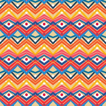Blue and orange tribal pattern Stock Illustration