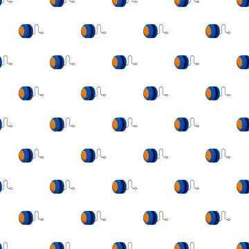 Blue and orange yo yo cartoon seamless pattern Stock Illustration