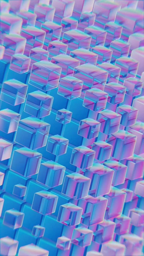 A blue and pink abstract background with many squares Stock Footage 309927899