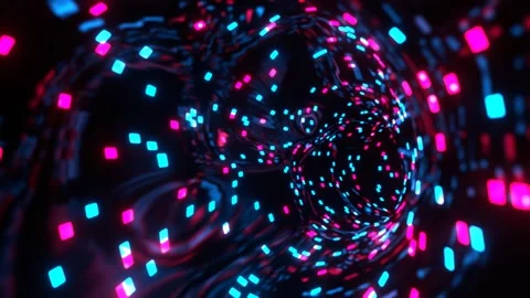 Blue and Pink Abstract Liquid Tunnel with Neon Lights Background VJ Loop in  Stock Footage 314370680