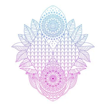 Blue and pink arabesque element Stock Illustration