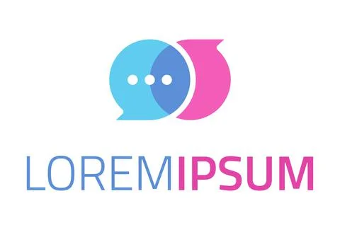 Blue and Pink Circle Bubble Chat Chat Logo Design	 Illustrazione stock