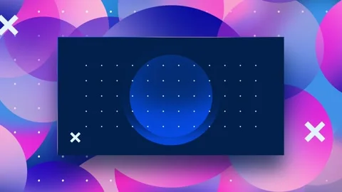 Blue and Pink circles graphical background Seamless loop. Rectangular space f 스톡 동영상 141659905
