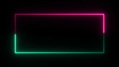 Blue and pink colorful Rectangle frame neon animation. Rectangle neon lite frame Stock Footage 295912279