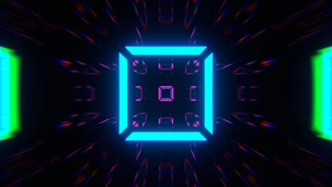 Blue and Pink Fast Stream of Neon Squares Strobe Lights Flashing Background  Stock Footage 334717853