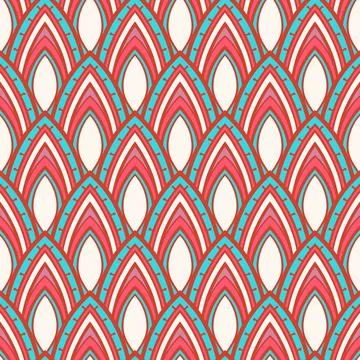 Blue and pink foliage pattern Stock Illustration