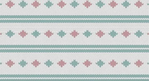 Blue and pink geometric knitted design, Festive Sweater Design. Seamless Kn.. Stock Illustration