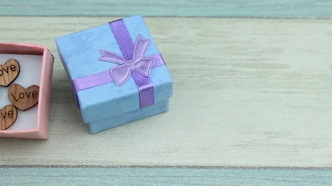 Blue and pink gift Stock Footage 89201516