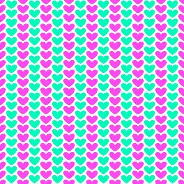 Blue and pink hearts pattern Illustrazione stock