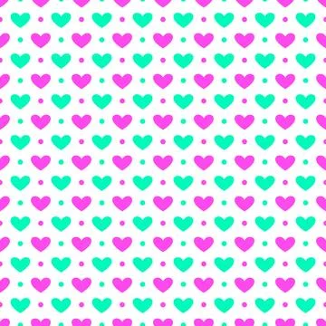 Blue and pink hearts pattern Stock Illustration