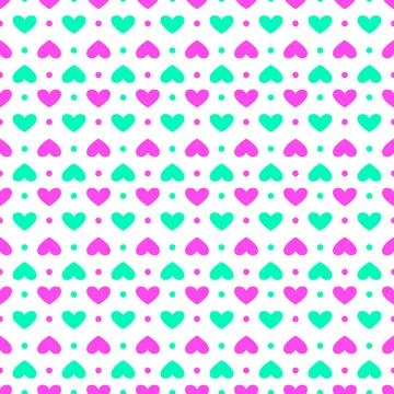 Blue and pink hearts pattern 스톡 일러스트