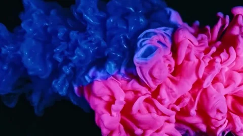 Blue and pink ink drops in water. Abstract background. Stock Footage 267019052