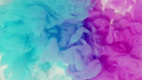 Blue and pink ink swirling mixing in water white background Stock Footage 166340785