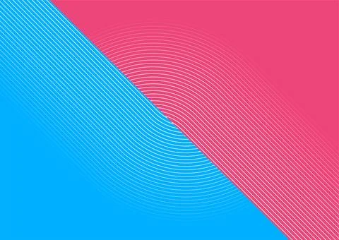 Blue and pink linear pattern abstract geometric background Stock Illustration