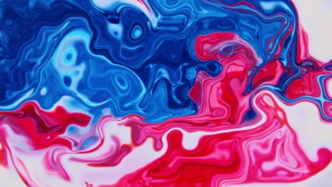 Blue and Pink Liquid Paint Flow Abstract Background Stock Footage 330209775