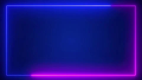 Blue and Pink Neon Rectangle Frame - Futuristic Border Animation Stock Footage 327478061