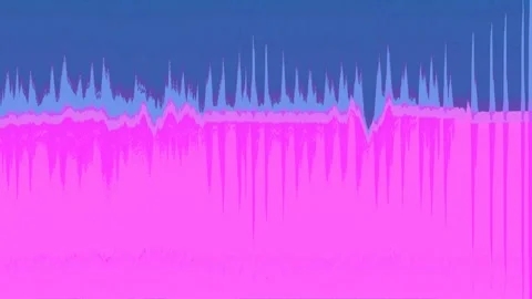 Blue and pink pixelated waveforms, loop Stockbeeldmateriaal 118436022