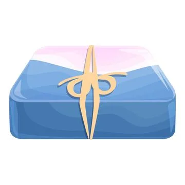 Blue and pink soap with string wrapped around it Stock Illustration