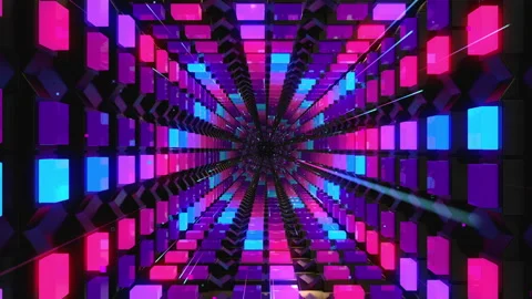 Blue and pink squares dancing around Stock Footage 234231484