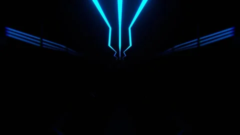 Blue and Pink Strobe Neon Sci-Fi Corridor Background VJ Loop l 4K Stock Footage 299568350