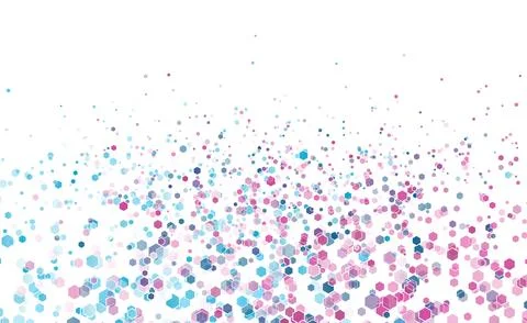 Blue and pink tech geometric hexagons abstract background Stock Illustration