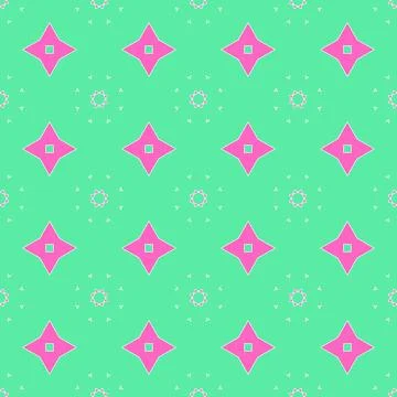 A blue and pink tiled pattern with small stars on it Stock Illustration