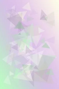 Blue and pink translucent triangle confetti drifts over a luminous gradient.. Illustrazione stock
