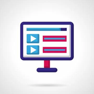 Blue and pink vector icon for video Stock Illustration