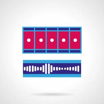 Blue and pink video processing vector icon Stock Illustration