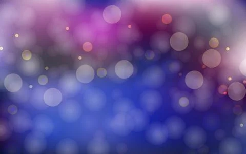 Blue and purple bokeh soft light abstract background Stock Illustration