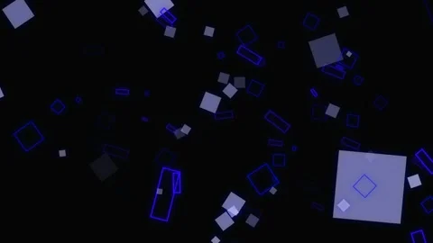 Blue and purple geometric motion background with glowing abstract shapes Video stock 339064672
