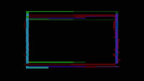 Blue and purple glitchy rectangle frame with copy space Stock Footage 221420306