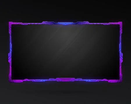 Blue and purple gradient border live stream webcam overlay screen Stock Illustration