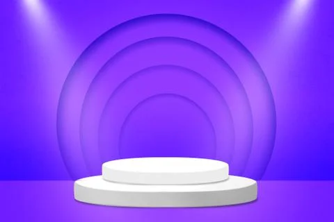 Blue and Purple Gradient Mixture 3D Rendered Stage Illustration with spot lights Stock Illustration