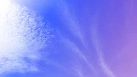 Blue and purple gradient sky with soft clouds background Stock Photos