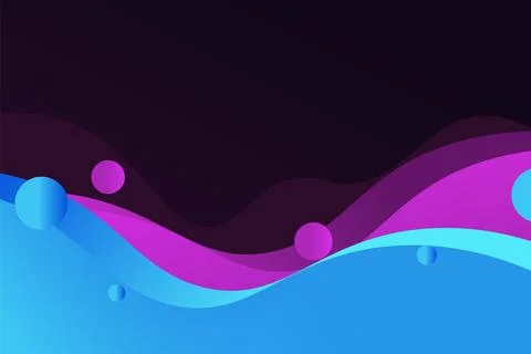 Blue and purple gradient wave with circle background. Stock Illustration