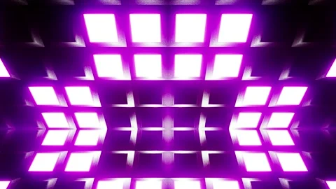 Blue and Purple grid pattern lights inside cube Video stock 220235247