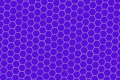 Blue and purple hexagon pattern with glowing lines Illustrazione stock