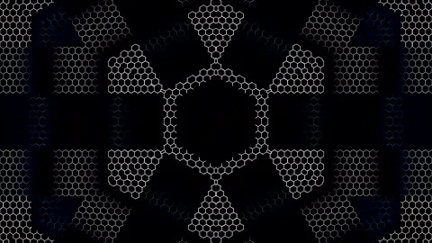 Blue and purple hexagonal patterns creating a futuristic modern impression. Vidéo 329183607