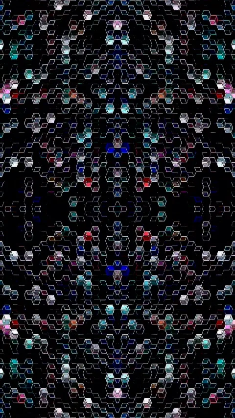 Blue and purple hexagonal patterns creating a futuristic modern impression. Vidéo 329427945