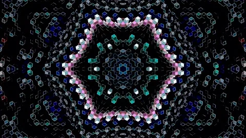 Blue and purple hexagonal patterns creating a futuristic modern impression. Stock Footage 329427998