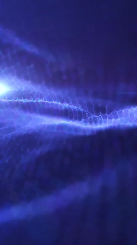 Blue and purple plasma wave with soft glow and bright flare, creating an ab.. Stock Footage 337160636