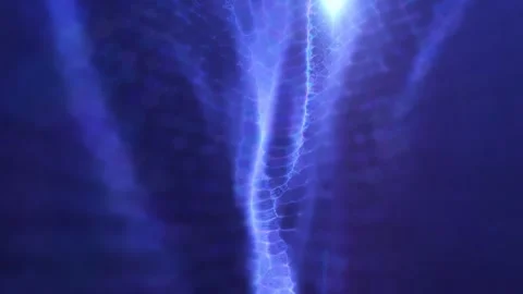 Blue and purple plasma wave with soft glow and bright flare Stock Footage 338396966