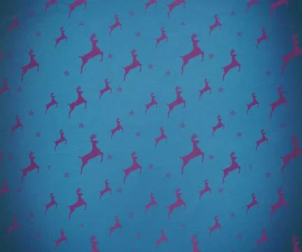 Blue and purple reindeer pattern Stock Illustration