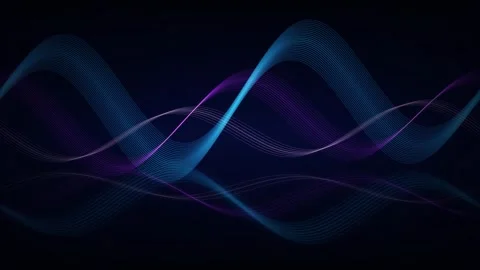 Blue and purple wave patterns flow in a seamless loop Stock Footage 341855956