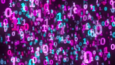 Blue and purples binary code 库存插图