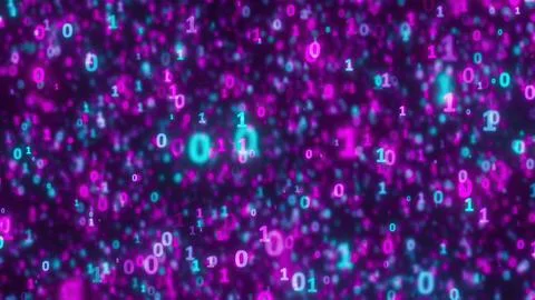 Blue and purples binary code Stock Illustration